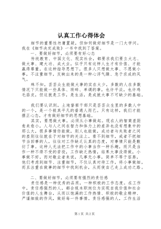 2024年认真工作心得体会