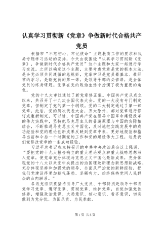 2024年认真学习贯彻新党章争做新时代合格共产党员