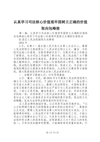 2024年认真学习司法核心价值观牢固树立正确的价值取向包峰俊