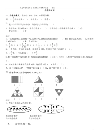 北师大版三年级下册数学认识分数专题复习(同名16694)