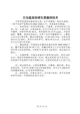 2024年日光温室结球生菜栽培技术