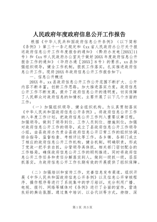 2024年人民政府年度政府信息公开工作报告