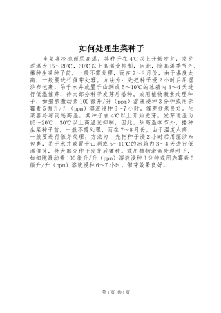 2024年如何处理生菜种子