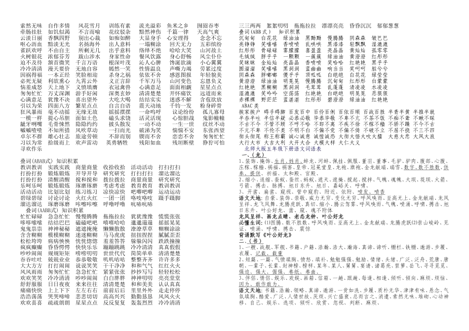 北师大版五年级下册语文词语集锦_第2页