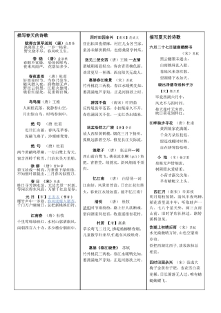 北师大版小学古诗分类复习(原创)