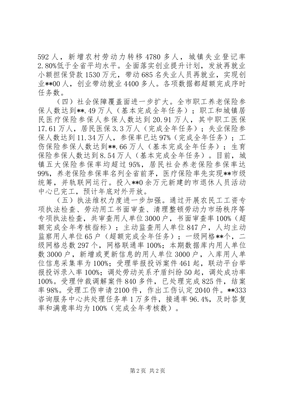 2024年人社局年度工作总结及明年工作思路_第2页