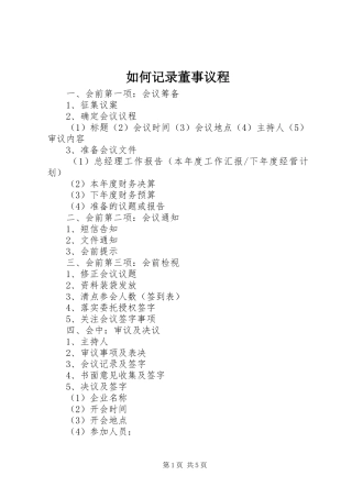 2024年如何记录董事议程