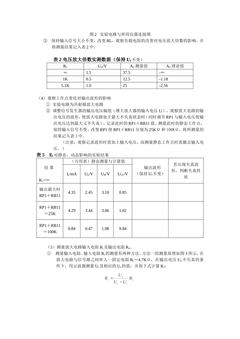 单管共射极放大电路实验报告_第2页