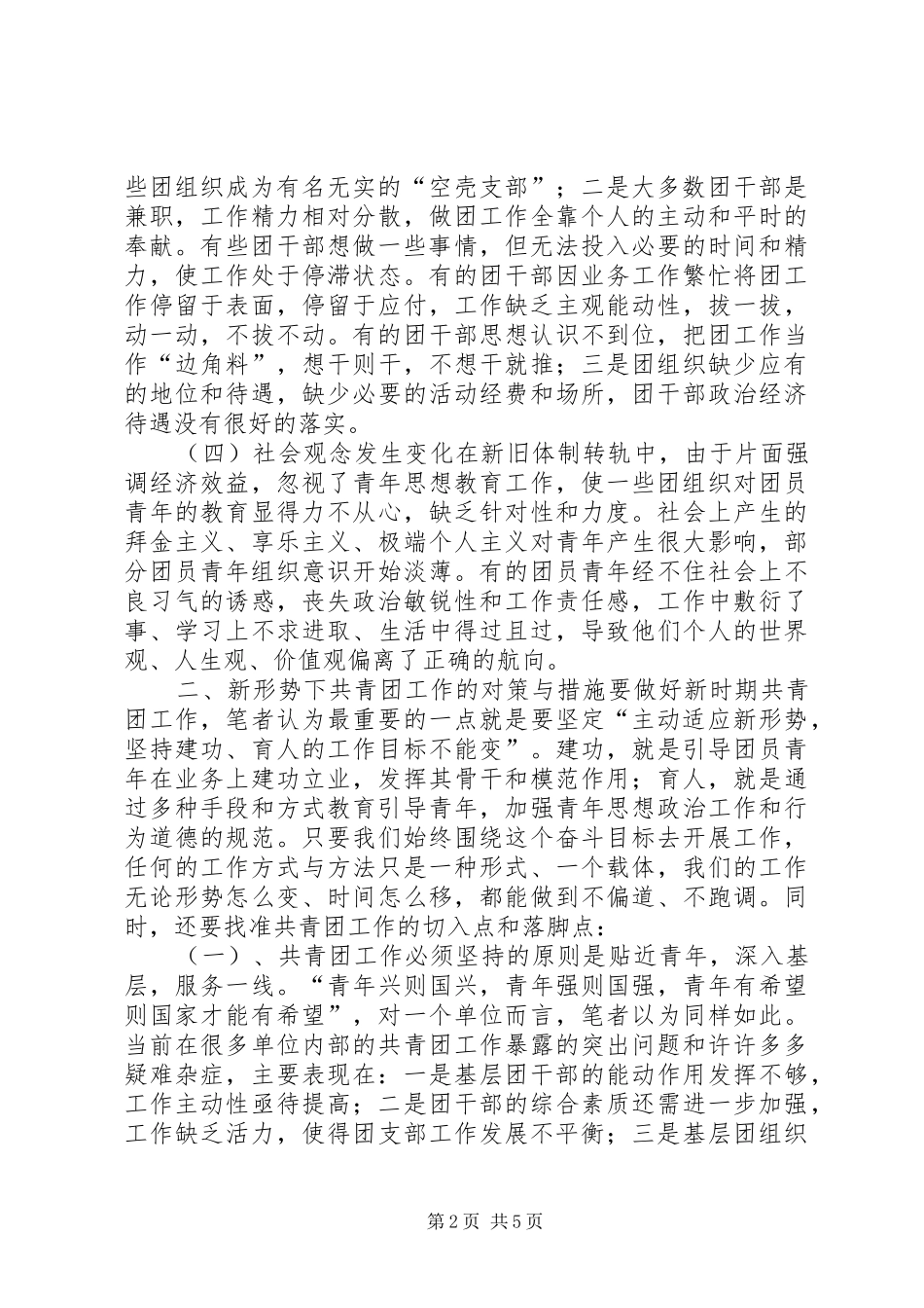 2024年浅谈新时期下如何做好基层共青团工作_第2页
