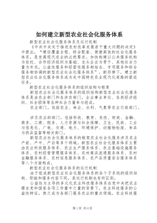 2024年如何建立新型农业社会化服务体系