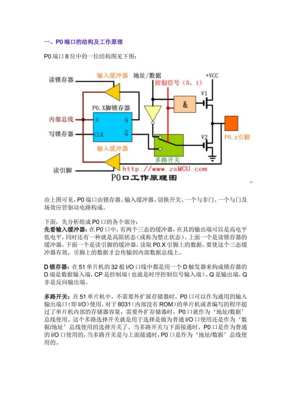单片机IO口结构及工作原理_第1页