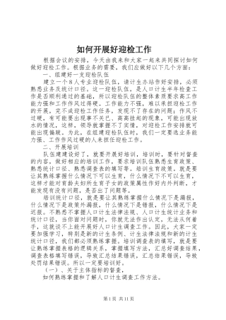 2024年如何开展好迎检工作