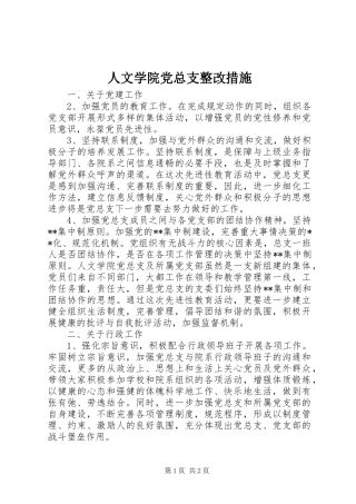 2024年人文学院党总支整改措施