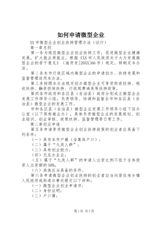 2024年如何申请微型企业