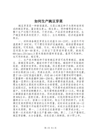 2024年如何生产豌豆芽菜