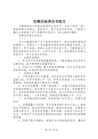 2024年任期目标责任书范文