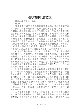 2024年任职表态讲话范文