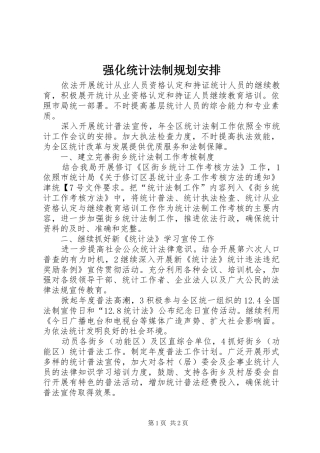 2024年强化统计法制规划安排