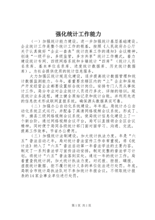 2024年强化统计工作能力