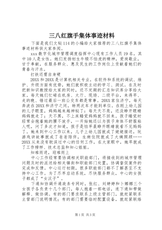 2024年三八红旗手集体事迹材料