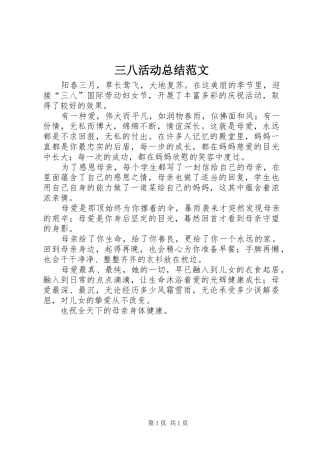 2024年三八活动总结范文