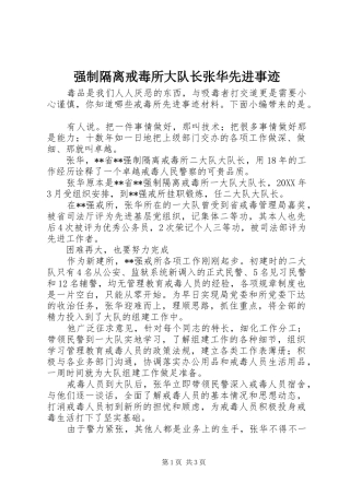 2024年强制隔离戒毒所大队长张华先进事迹
