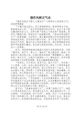 2024年强作风树正气水