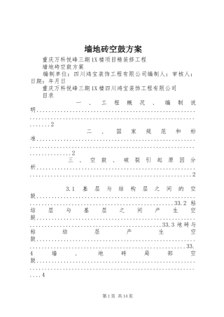 2024年墙地砖空鼓方案