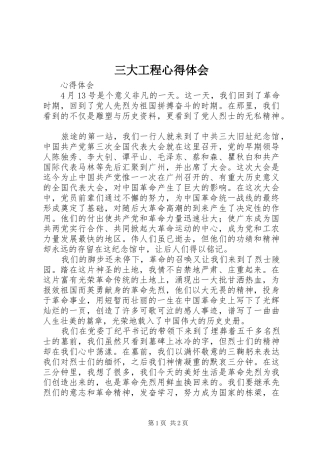 2024年三大工程心得体会