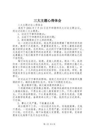 2024年三大主题心得体会