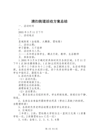 2024年清扫街道活动方案总结
