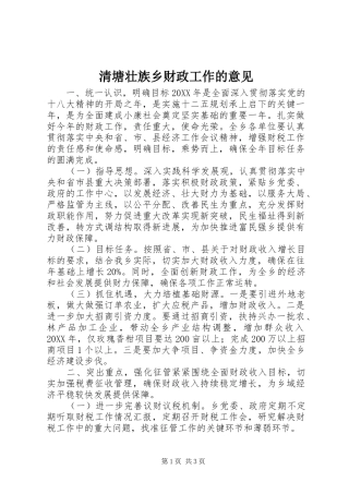 2024年清塘壮族乡财政工作的意见
