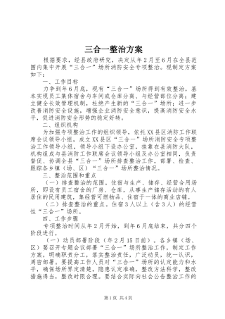 2024年三合一整治方案