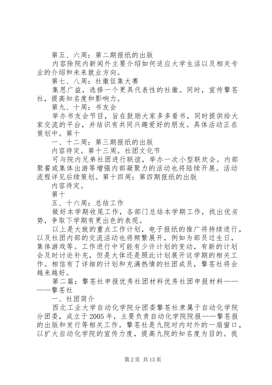 2024年擎苍社工作计划_第2页