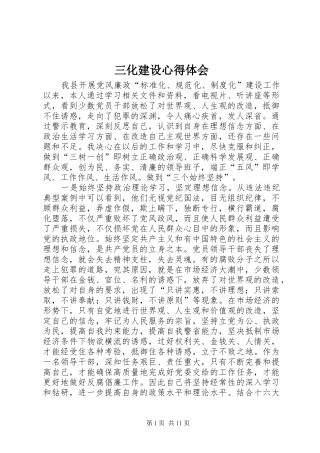 2024年三化建设心得体会