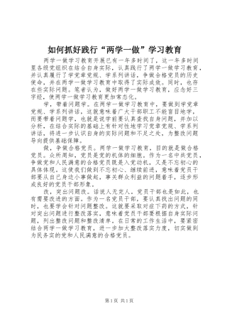 2024年如何抓好践行两学一做学习教育