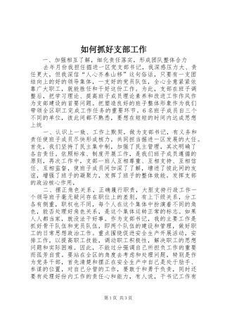 2024年如何抓好支部工作