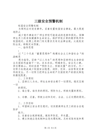 2024年三级安全预警机制