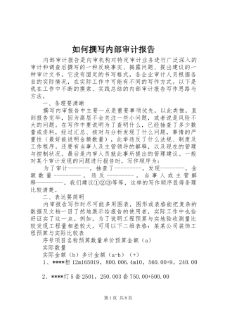 2024年如何撰写内部审计报告