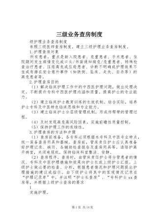2024年三级业务查房制度