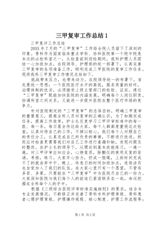 2024年三甲复审工作总结