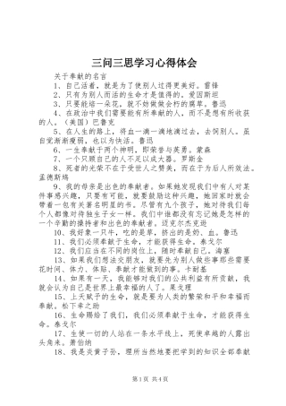 2024年三问三思学习心得体会