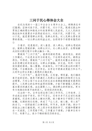 2024年三问于民心得体会大全