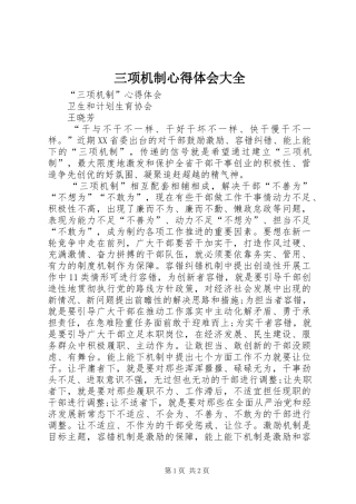 2024年三项机制心得体会大全