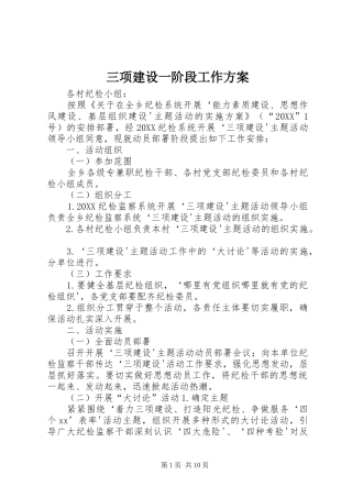 2024年三项建设一阶段工作方案
