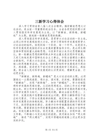 2024年三新学习心得体会