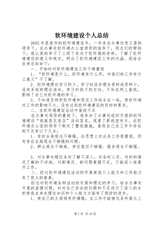 2024年软环境建设个人总结