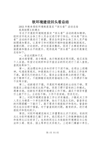 2024年软环境建设回头看总结