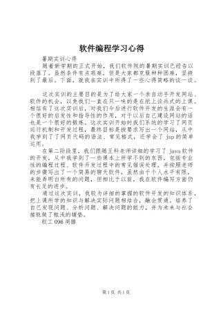 2024年软件编程学习心得