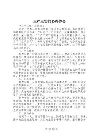 2024年三严三实的心得体会